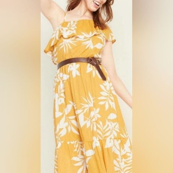 🍑Old Navy Mustard Yellow Adjustable Strap Sleeveless Dress Size 2X - Picture 1 of 12